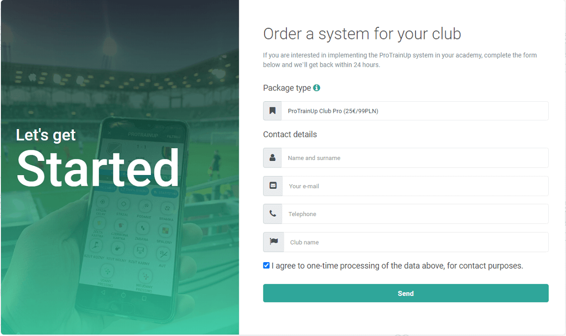 ProTrainUp Purchase of a club licence